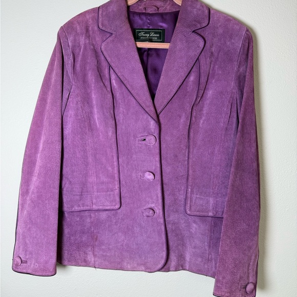 Terry Lewis Classic Luxuries Jackets & Blazers - Vintage Terry Lewis Classic Luxuries Purple Leather Jacket